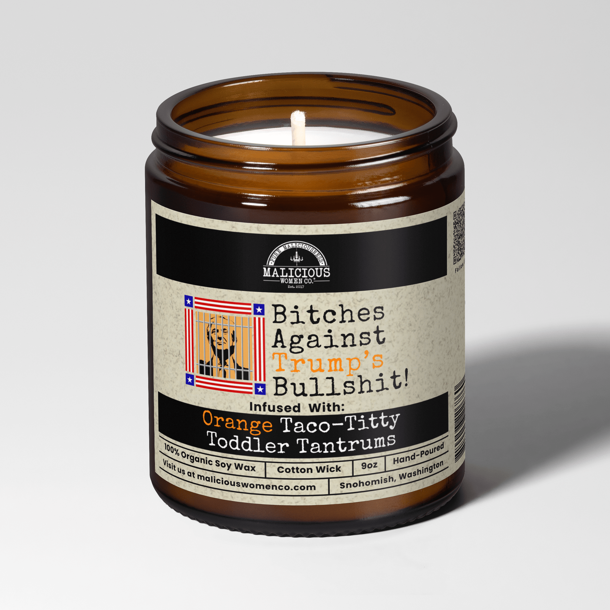 Bitches Against Trump's Bullshit 9oz Political Candle Malicious Women Co - Malicious Women Co. - Candles