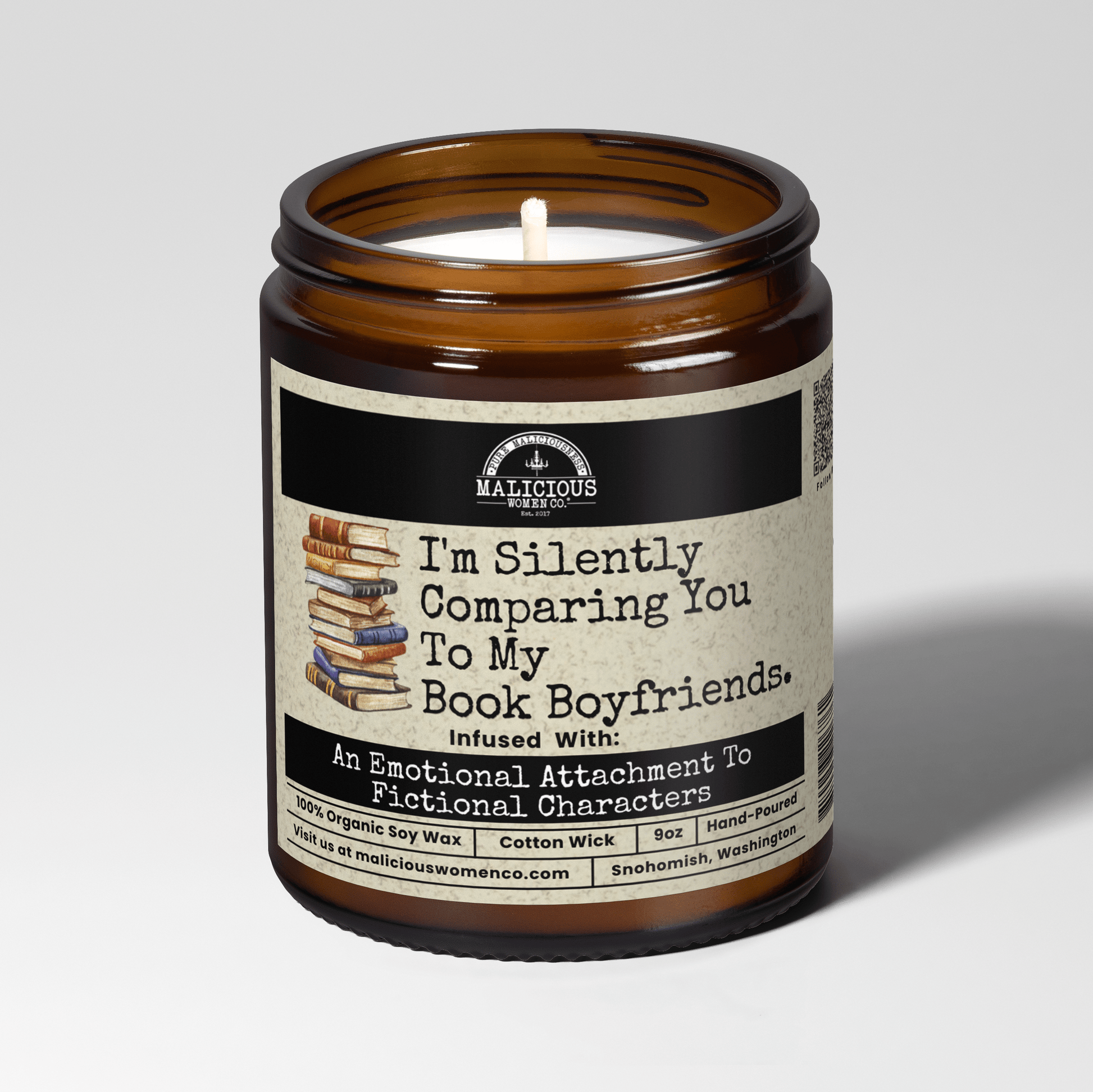I'm Silently Comparing You To My Book Boyfriends 9oz Funny Candle Malicious Women Co - Malicious Women Co. - Candles