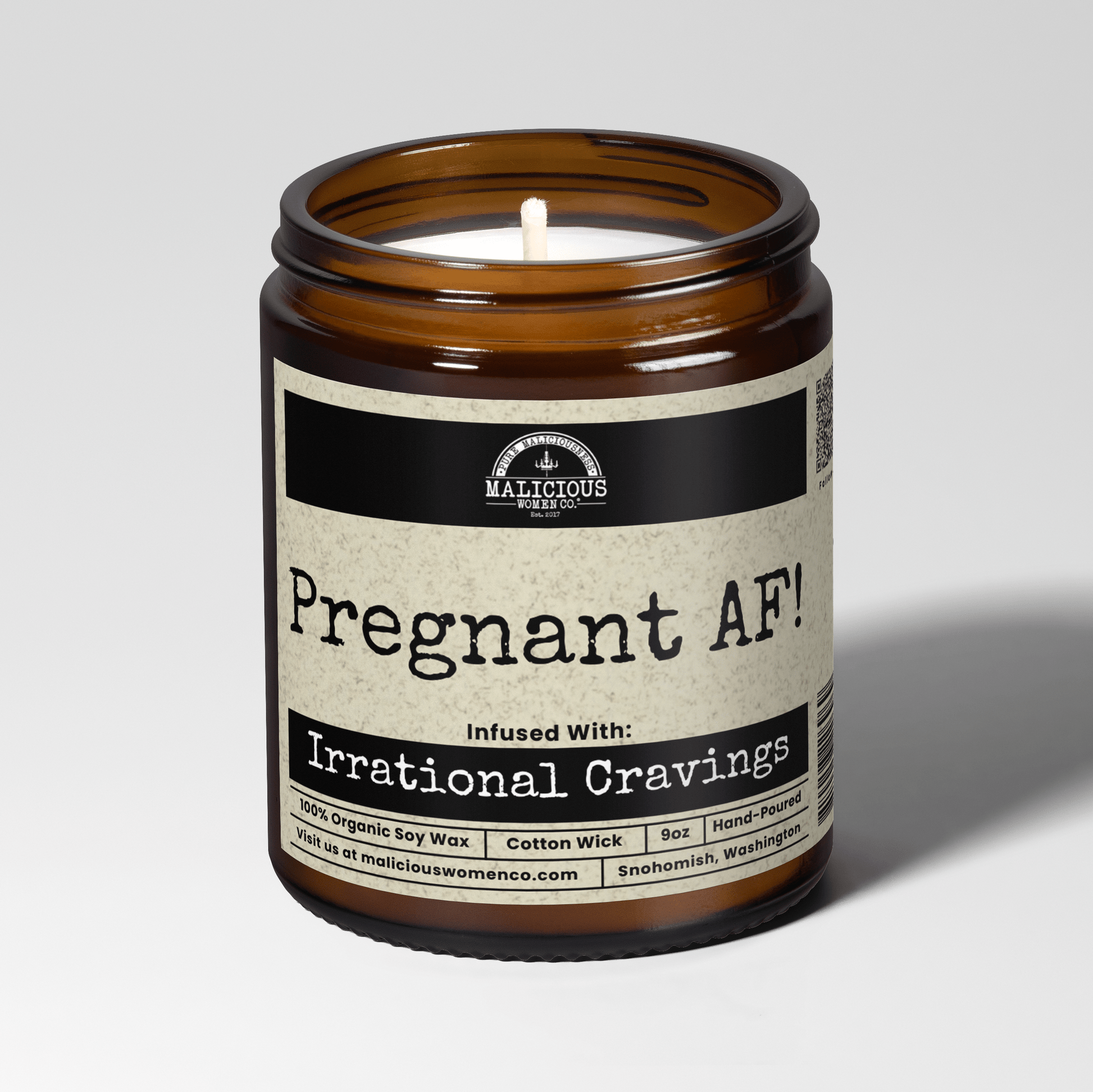 Pregnant AF 9oz Mom Candle Malicious Women Co - Malicious Women Co. - Candles