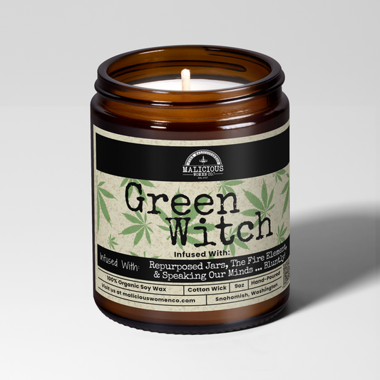 Green Witch | 9oz Witch Candle | Malicious Women Co