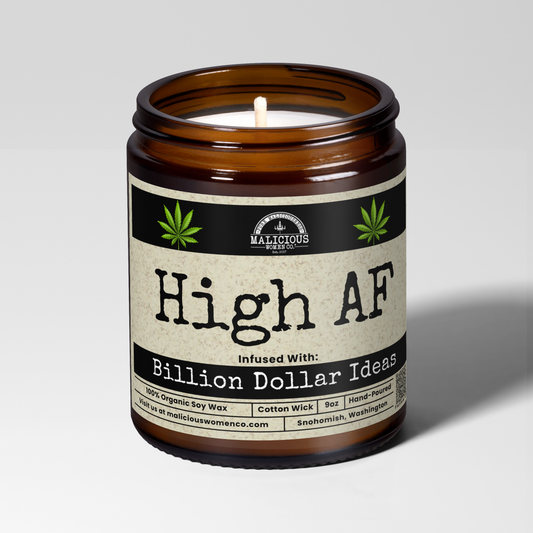 High Af | 9oz Funny Candle | Malicious Women Co