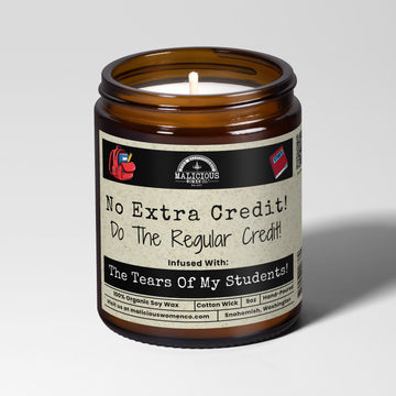No Extra Credit | 9oz Funny Teacher/Work Candle | Malicious Women Co.
