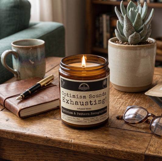 Optimism Sounds Exhausting! | 9oz Funny Mental Health Candle | Malicious Women Co.