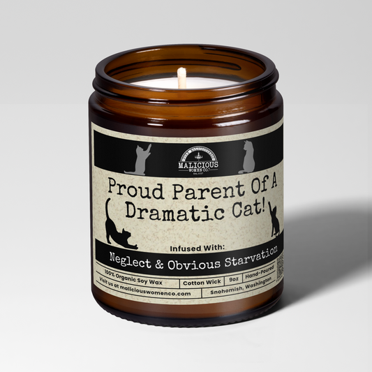 Proud Parent Of A Dramatic Cat | 9oz Family Candle | Malicious Women Co