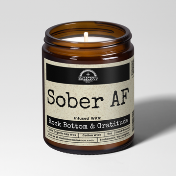 Sober AF 9oz Mental Health Candle Malicious Women Co