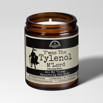 Twas The Tylenol | 9oz Funny Mental Health Candle | Malicious Women Co.