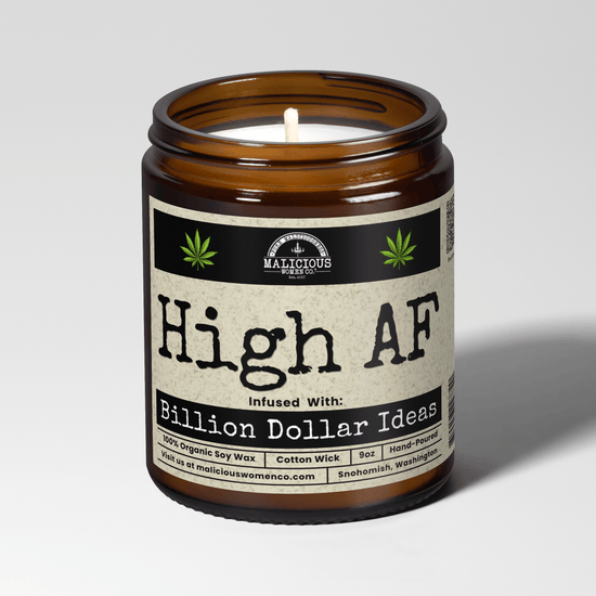 High Af 9oz Funny Candle Malicious Women Co - Malicious Women Co. - Candles