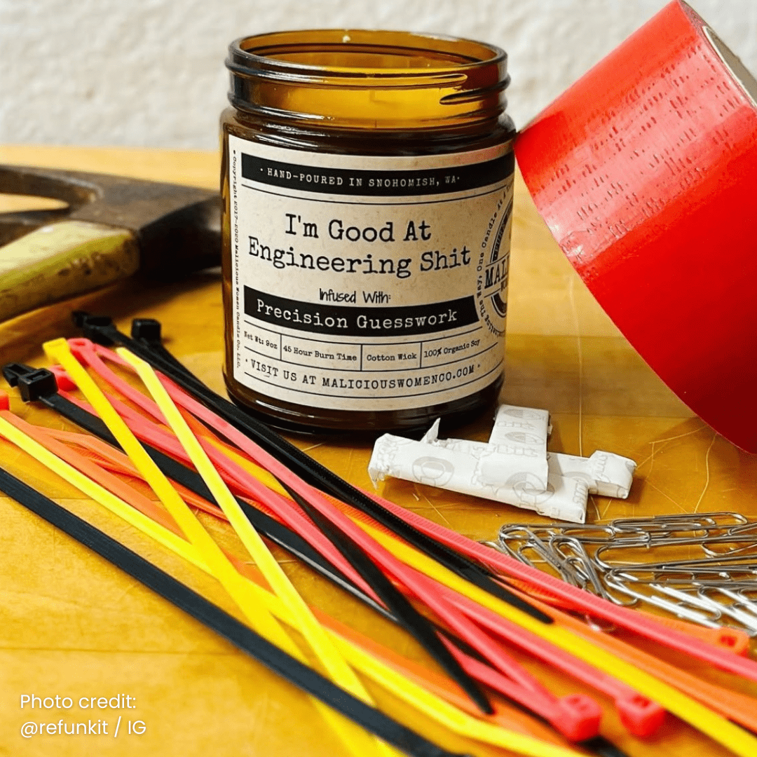 I'm Good At Engineering Shit 9oz Work Candle Malicious Women Co - Malicious Women Co. - Candles