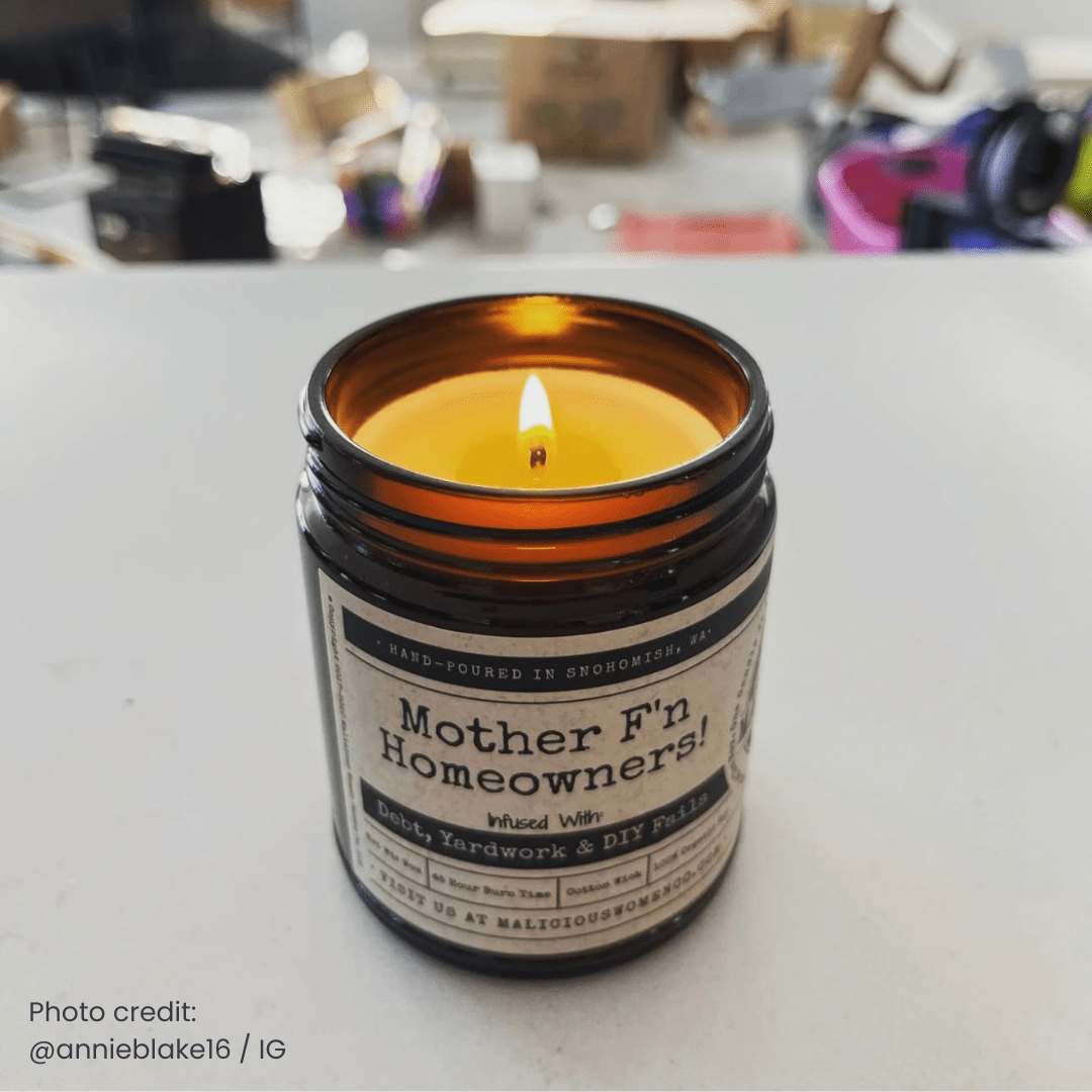 Mother Fn Homeowners 9oz Funny Candle Malicious Women Co - Malicious Women Co. - Candles