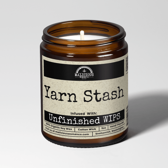 Yarn Stash 9oz Funny Candle Malicious Women Co - Malicious Women Co. - Candles